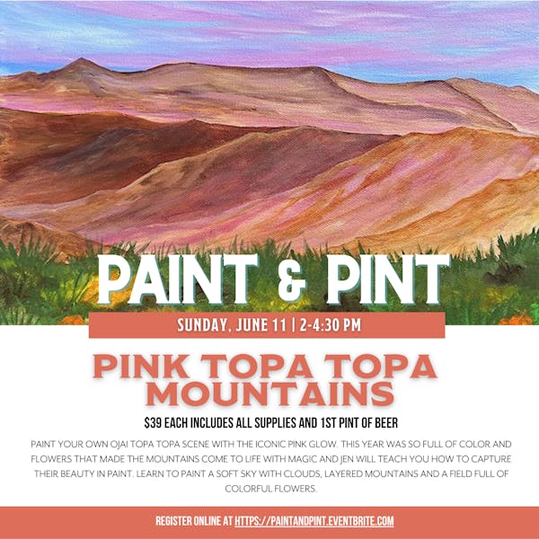 “Pink Topa Topa Mountains” Paint & Pint