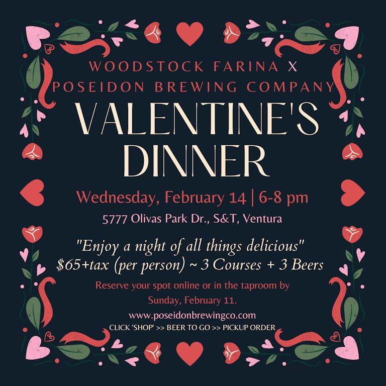 CANCELED – Valentine’s Day Dinner w/ Woodstock Farina