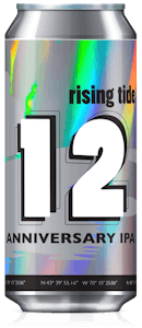 Digital rendering of Rising Tide Brewing Company's 12th Anniversary IPA can, 12