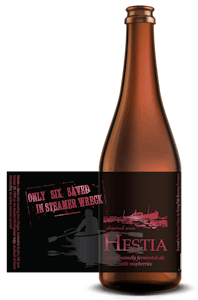Digital Rendering of Rising Tide Brewing Company's Hestia 500ml Bottle