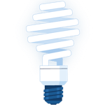 LED Lightbulb Illustration of a spiral tubed LED light blub