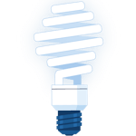 Illustration of a spiral tubed LED light blub