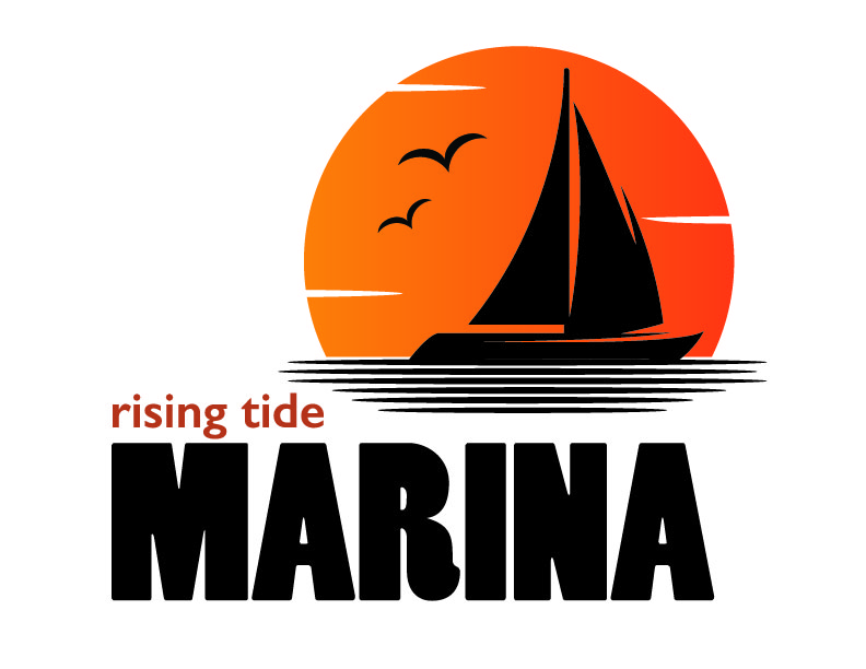 Logo for the Rising Tide Marina. 