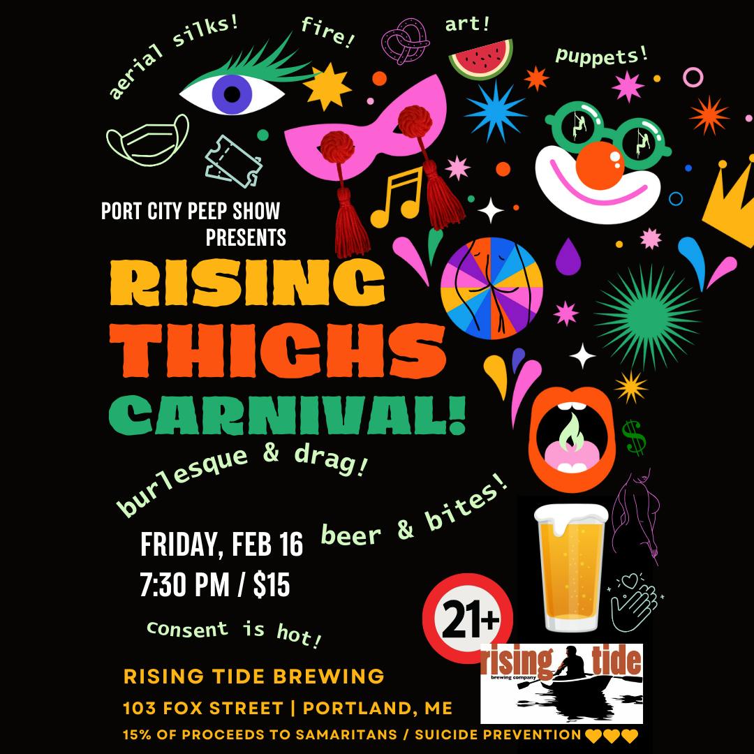 SOLD OUT | Rising Thighs | A Night of Burlesque w/ Port City Peep Show |  Rising Tide Brewing