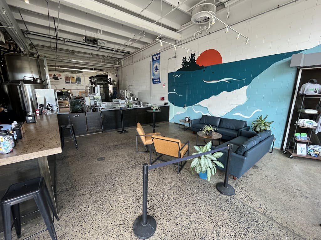 Rising Tide Tasting Room Lounge Image of the lounge area inside the Rising Tide Tasting Room.