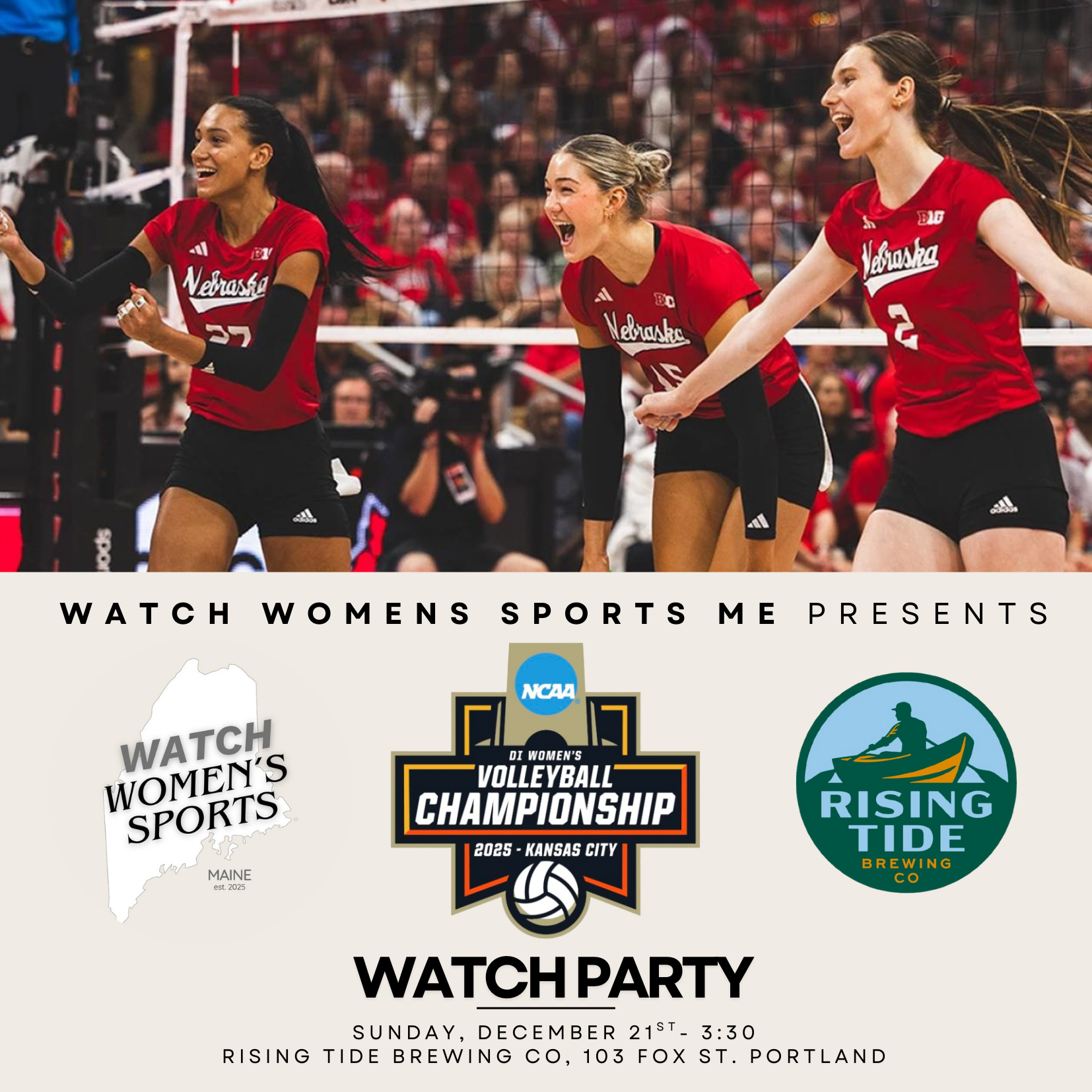 NCAA Volleyball National Watch Party w/ Watch Womens Sports ME