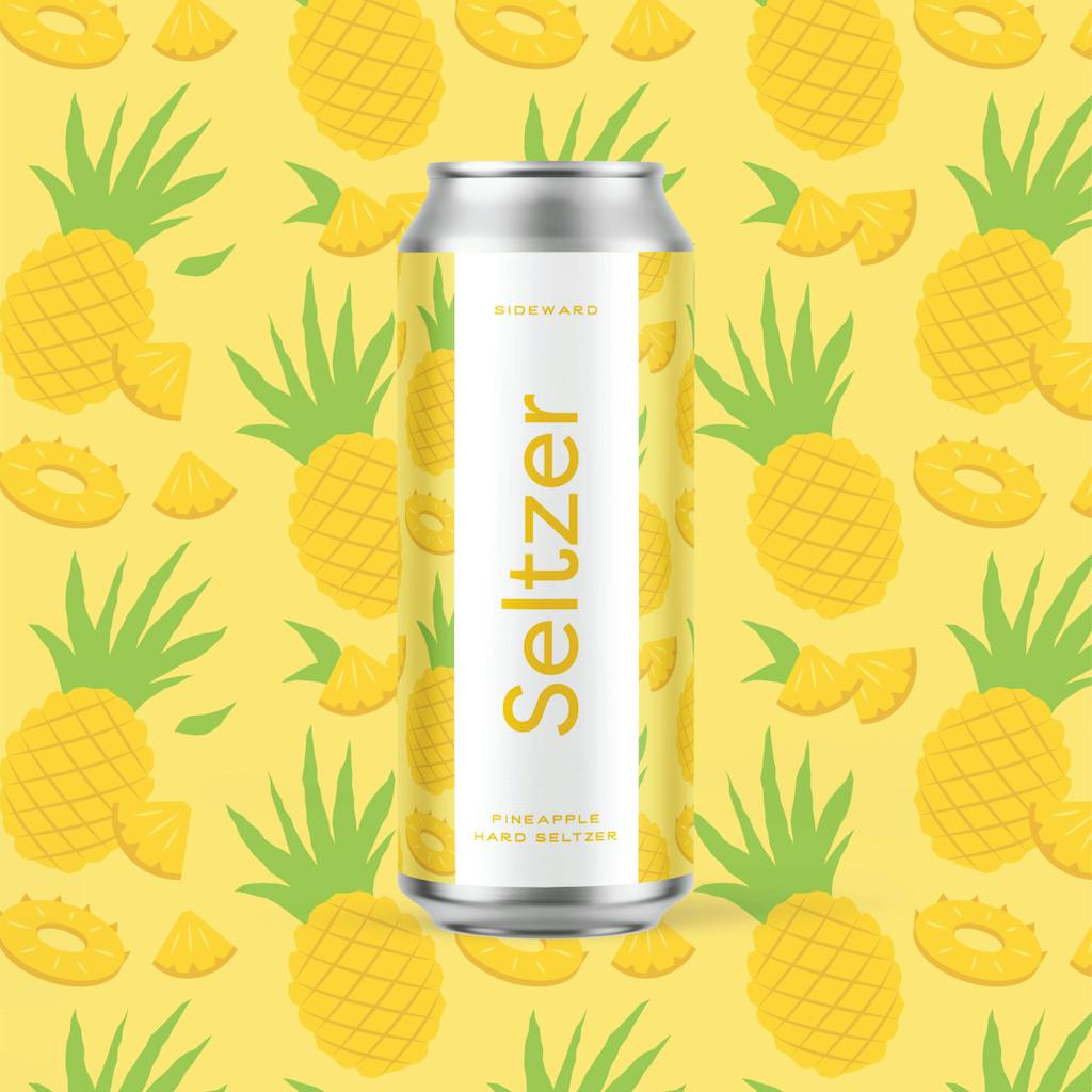 Sideward_Seltzer-Pineapple_IG-Square One can of seltzer pineapple from sideward brewing