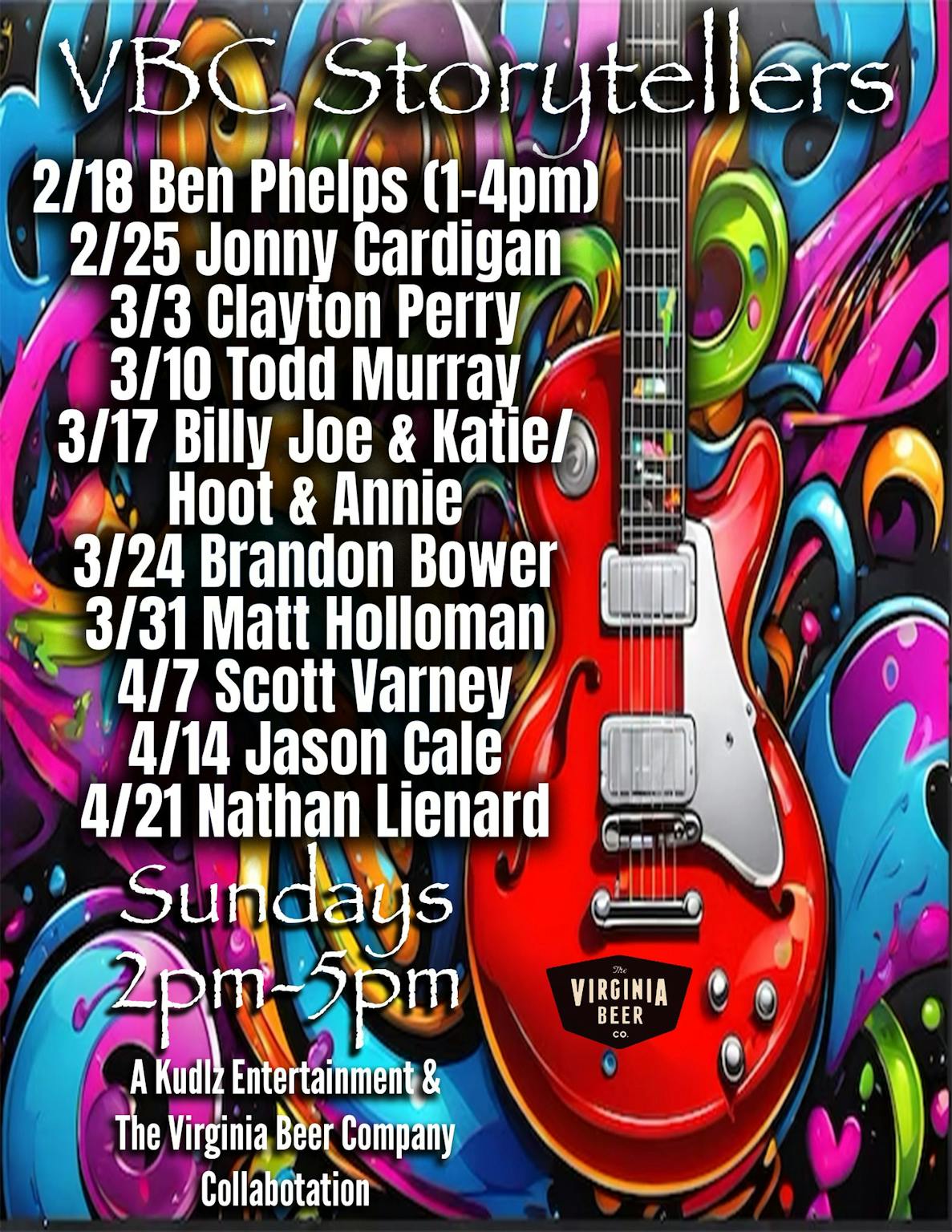 Live Music Sunday Lineup Poster 2024