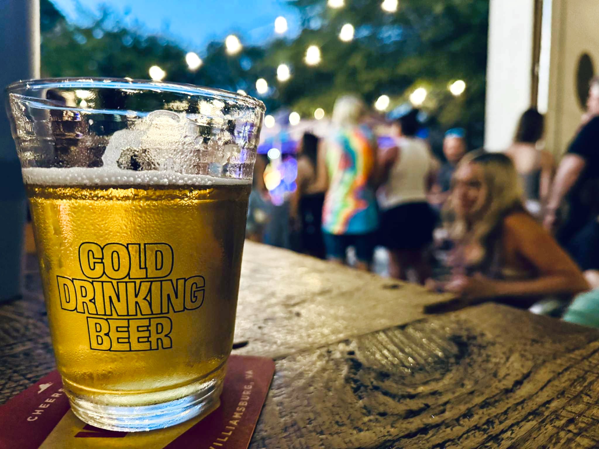 Cold Drinking Beer in a glass