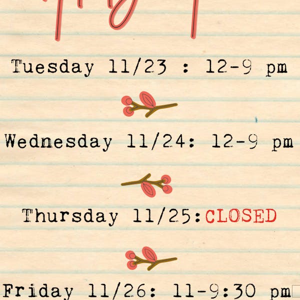 Tgiving 2021 Tgiving 2021 Hours