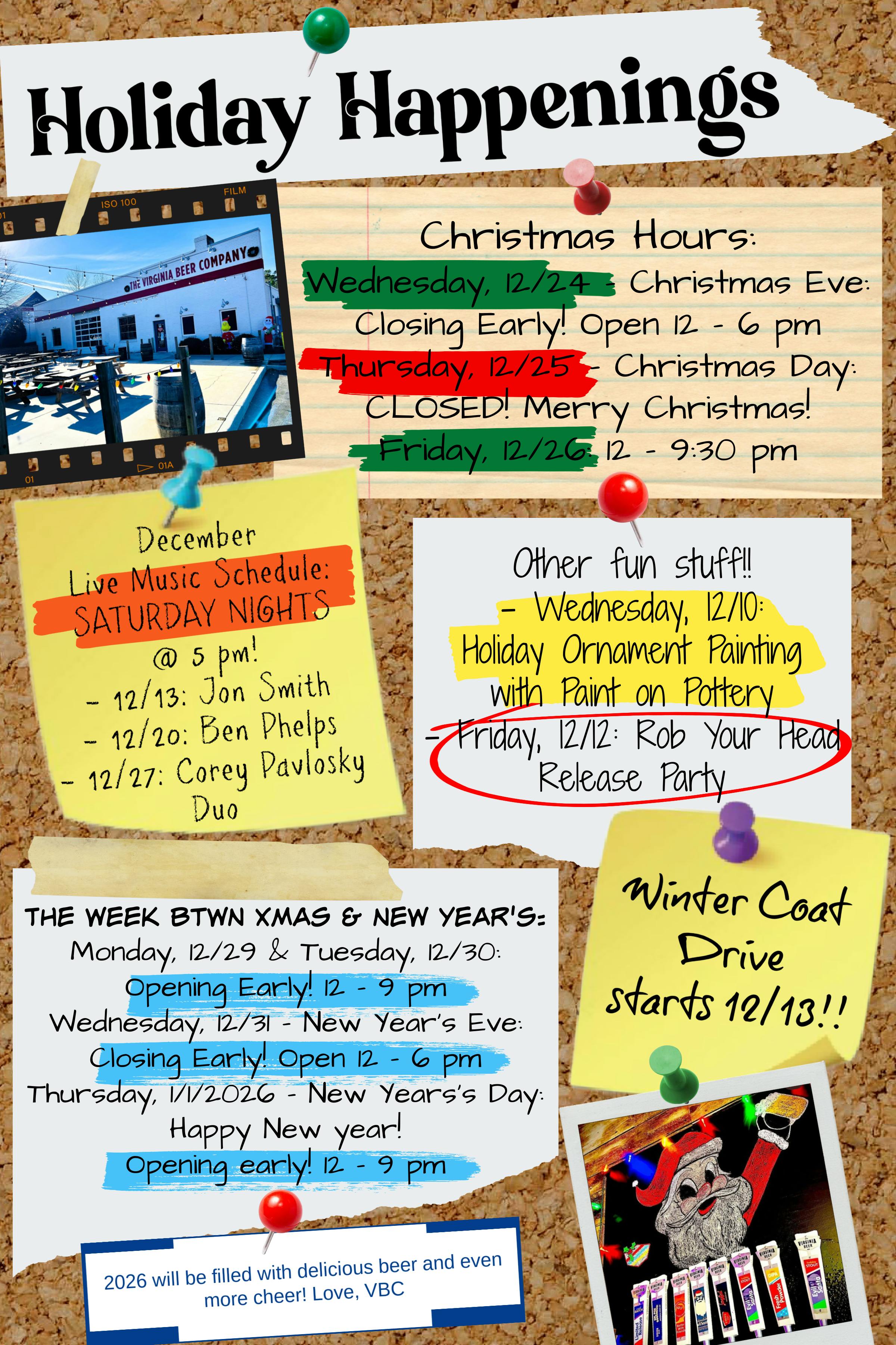 Holiday 2025 Hours Poster