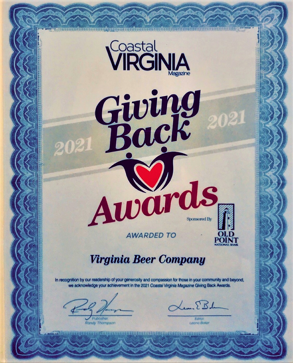 Virginia Beer Co. Recognized by Coastal Virginia Magazine