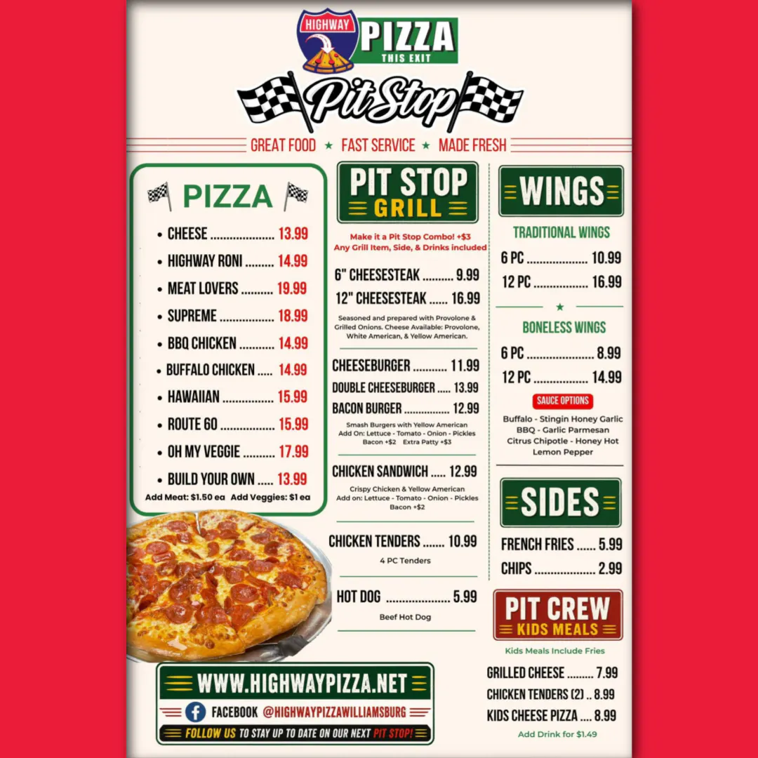 Pit Stop Menu