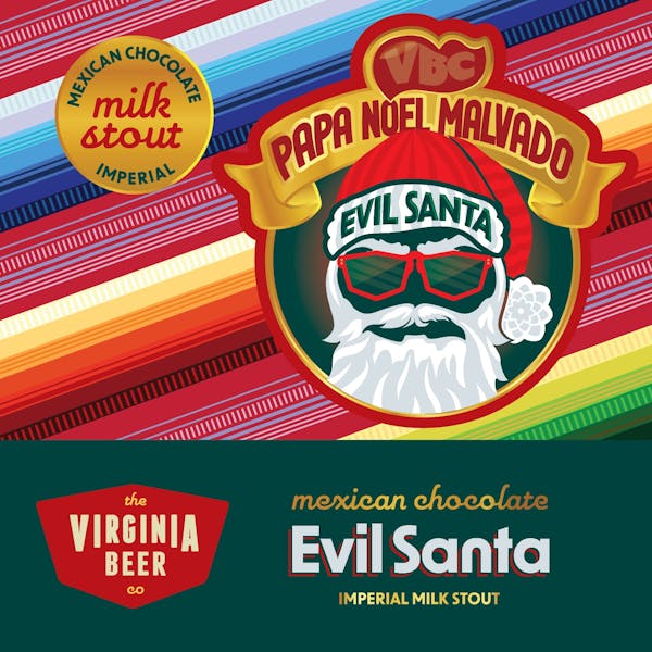 Mexican Chocolate Evil Santa Label Mexican Chocolate Evil Santa Label