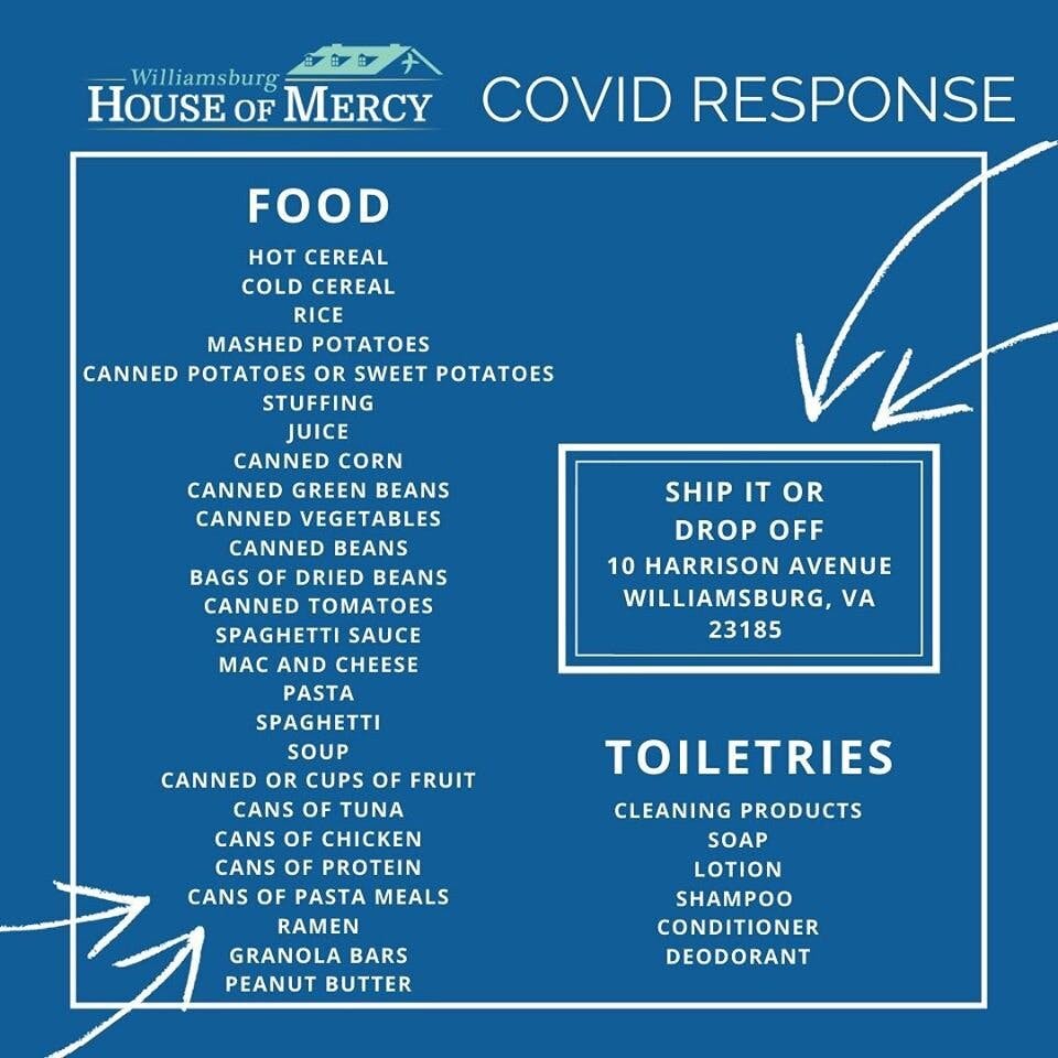House of Mercy Food/Goods List