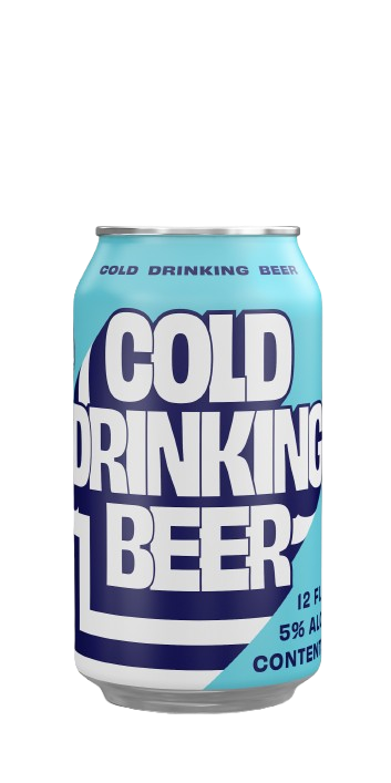 Cold Drinking Beer 12 oz. Can