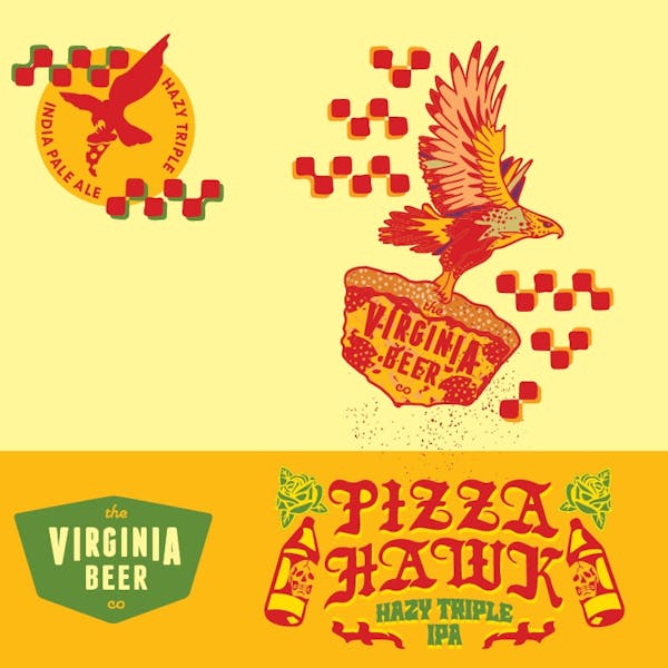 Pizza Hawk Square Pizza Hawk Label