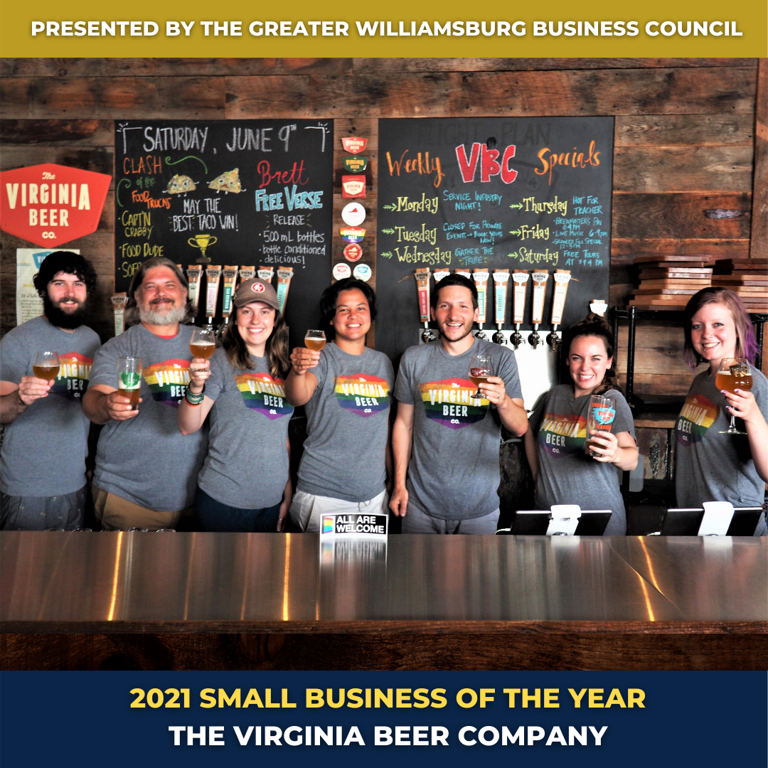 Virginia Beer Co. Named Williamsburg’s 2021 Small Business of the Year