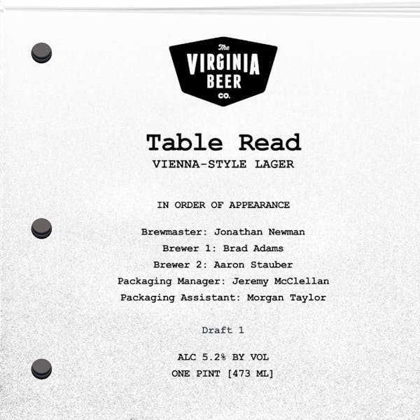 Table Read beer artwork