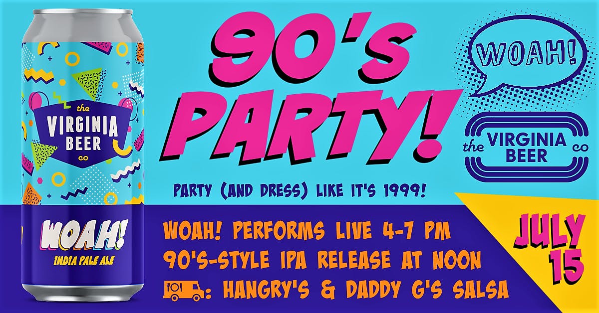 WOAH 90's Party Poster