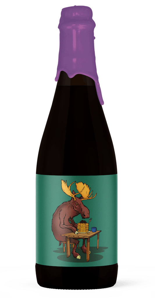 Beers from tripping animals brewing in a glass bottle 