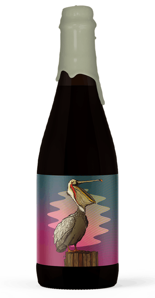 BTL_PecanPelicanBeakHoldsMoreThanHisBellyCan_Distro Beers from tripping animals brewing in a glass bottle