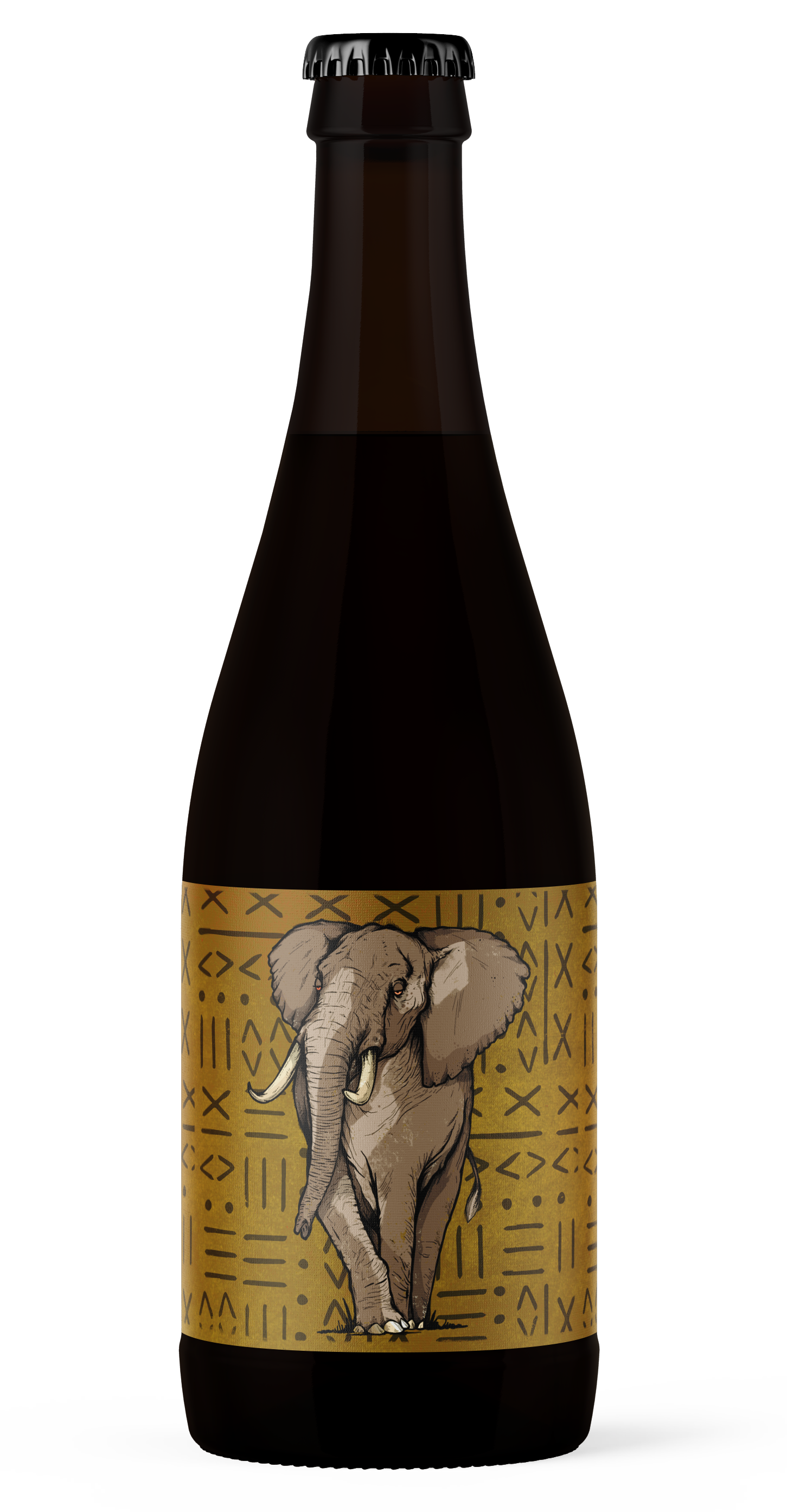 Beers from tripping animals brewing in a glass bottle 