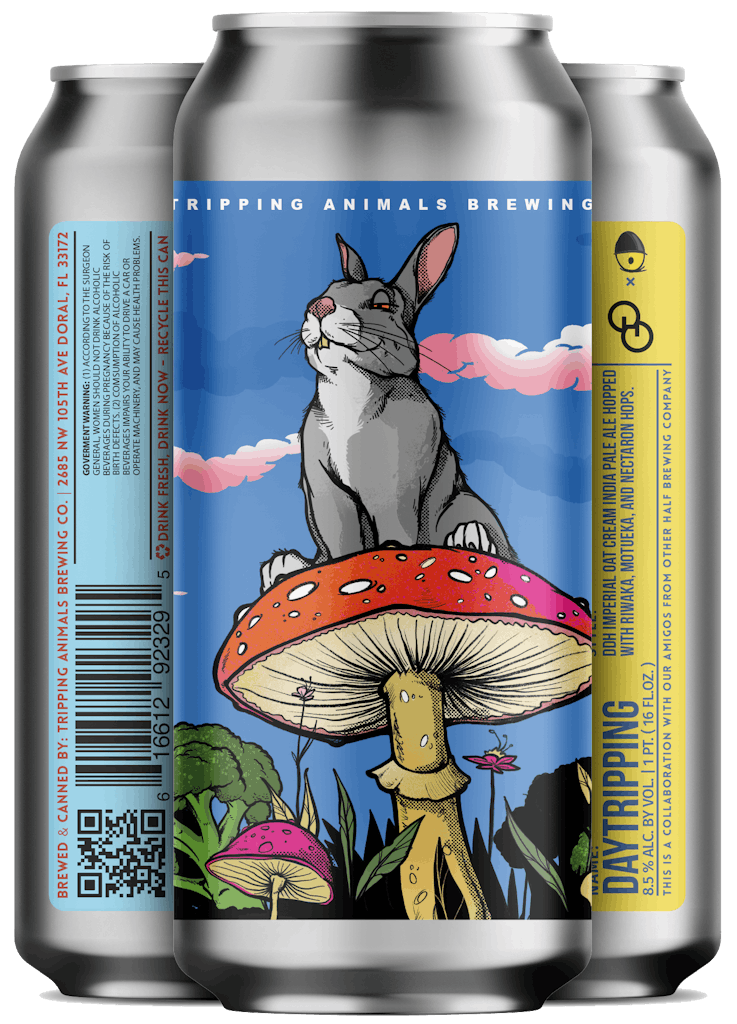 Cans of Day Tripping beer - Tripping Animals Brewing