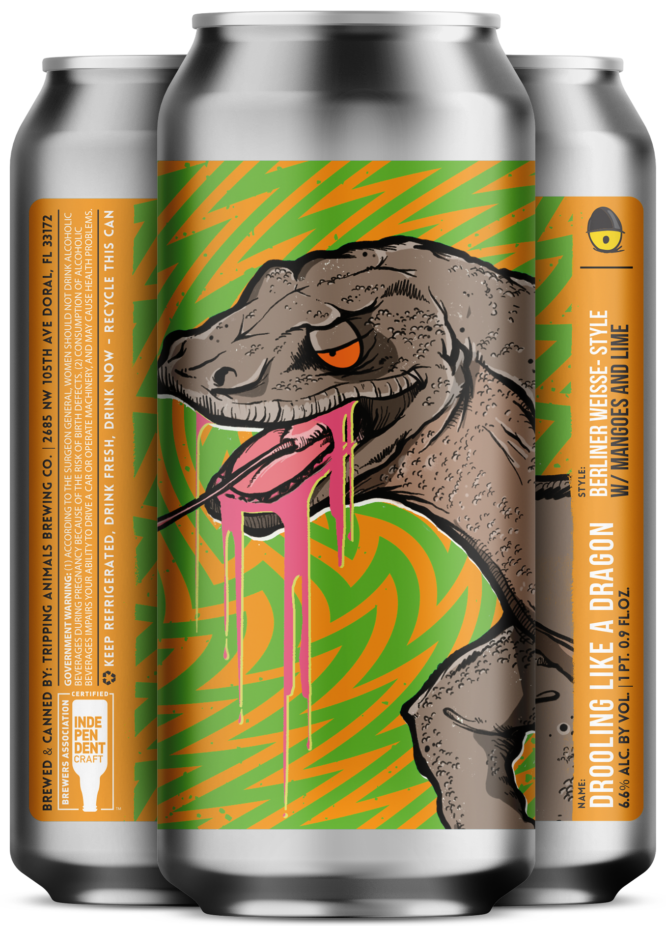 Three beers side by side from tripping animals brewing