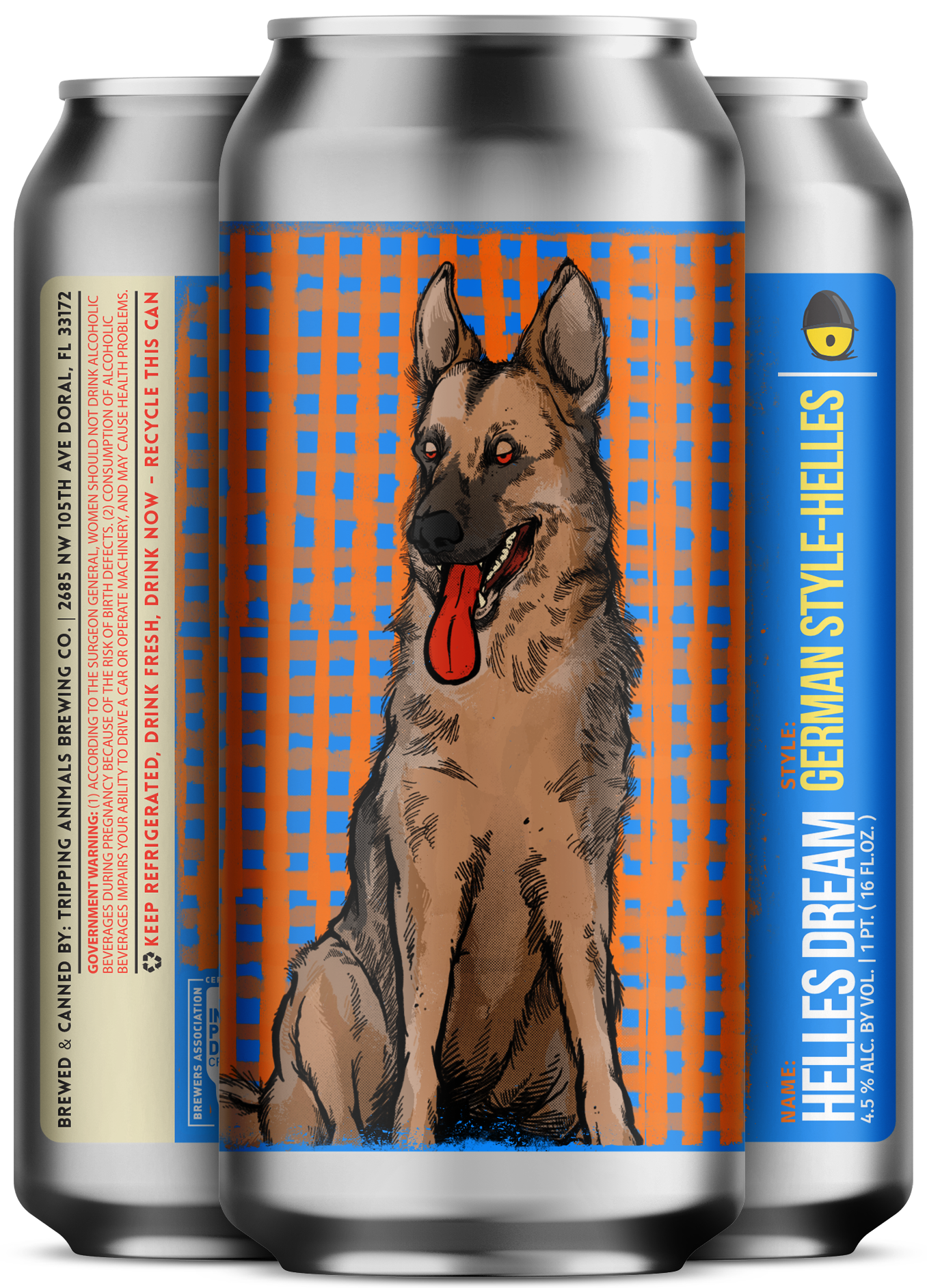 Three beers side by side from tripping animals brewing