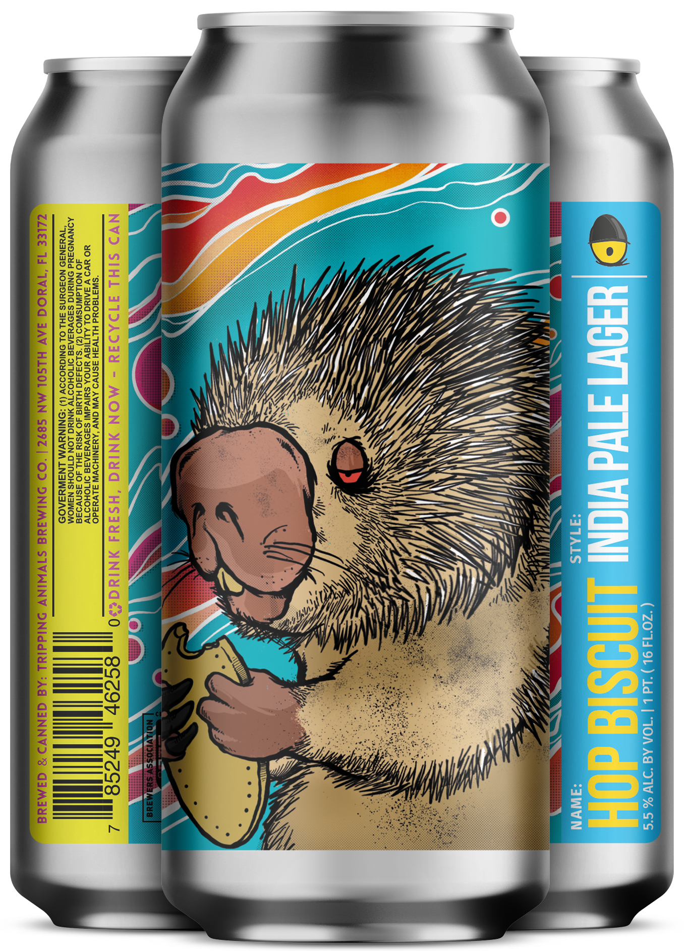 Three beers side by side from tripping animals brewing