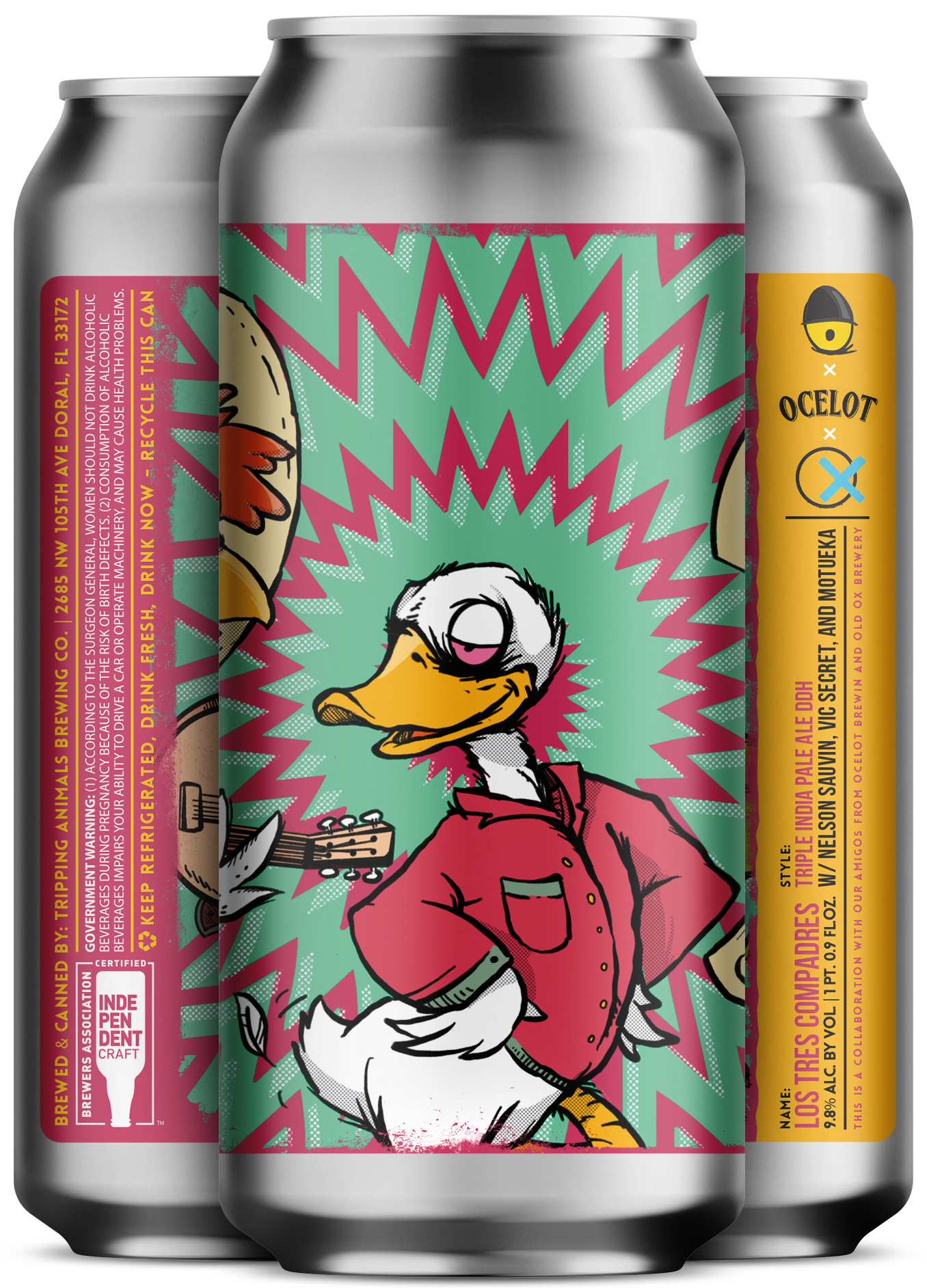 Three beers side by side from tripping animals brewing