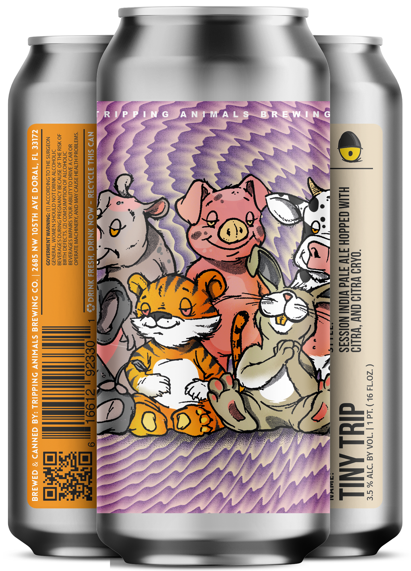 Three beers side by side from tripping animals brewing