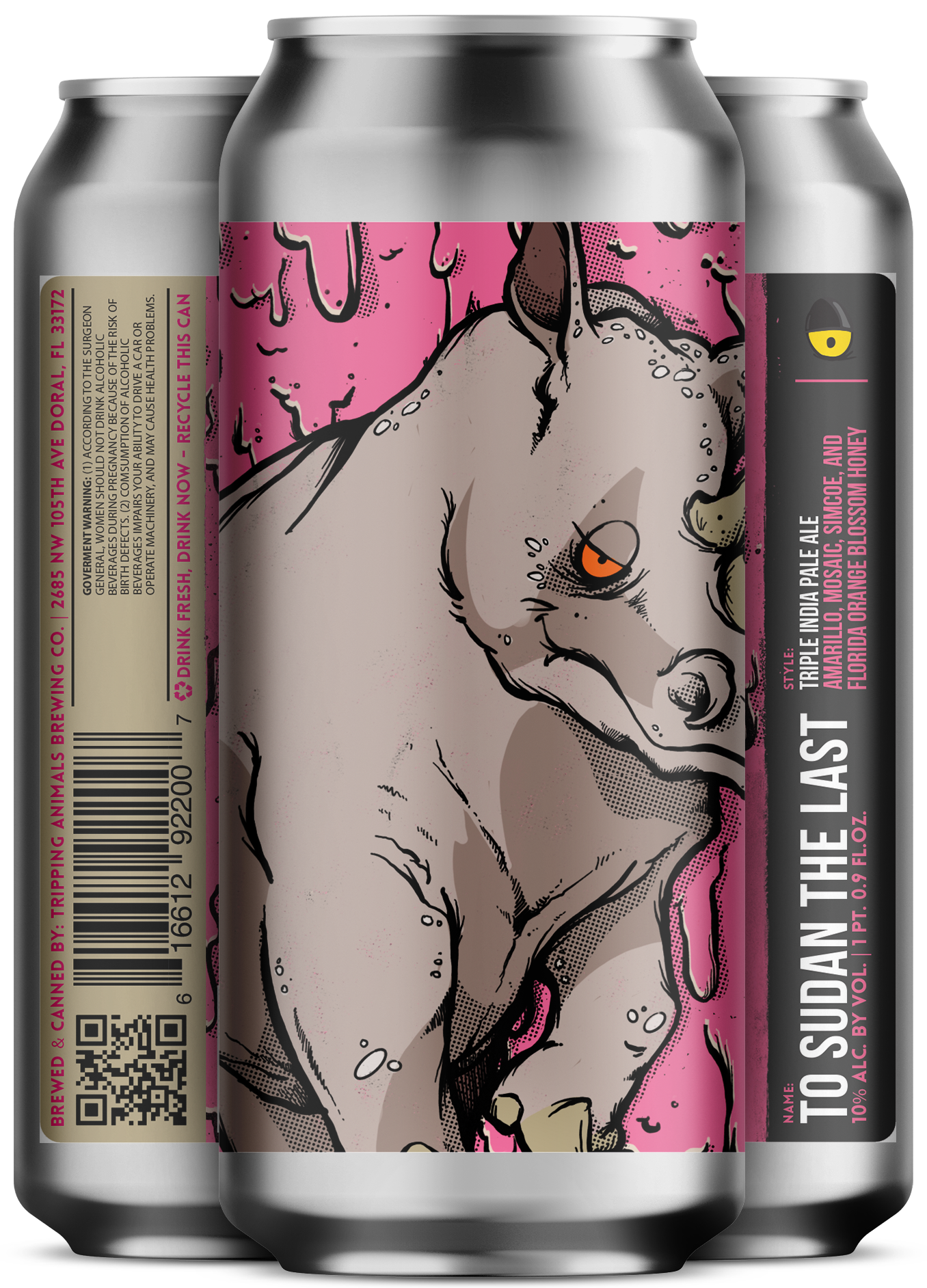 Three beers side by side from tripping animals brewing