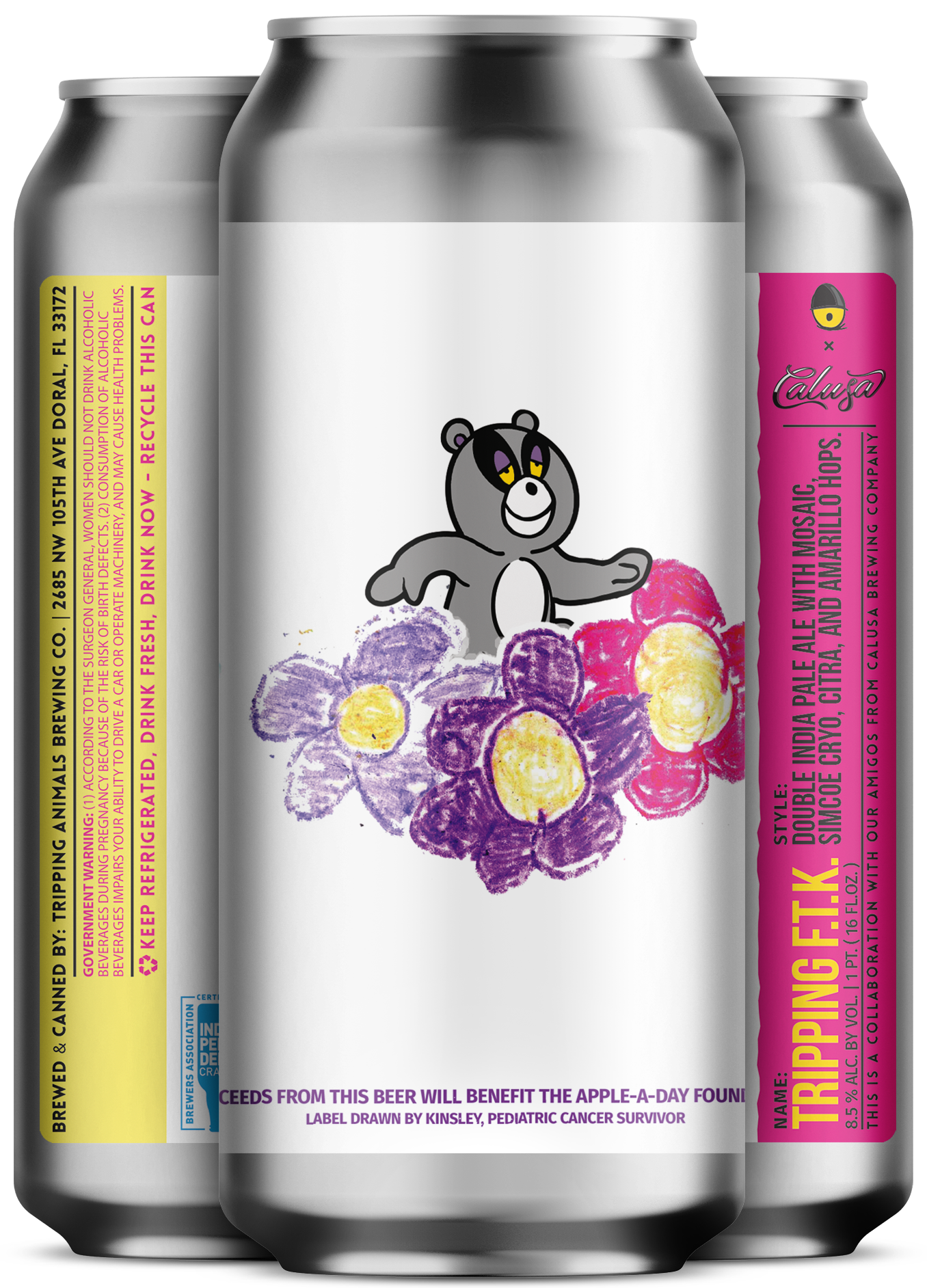 Three beers side by side from tripping animals brewing