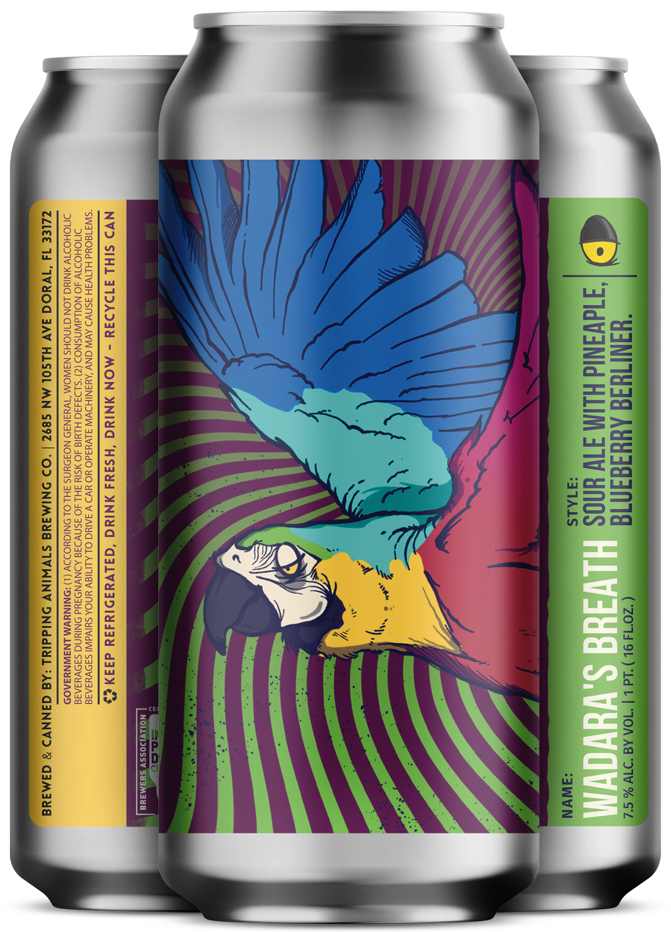 Three beers side by side from tripping animals brewing