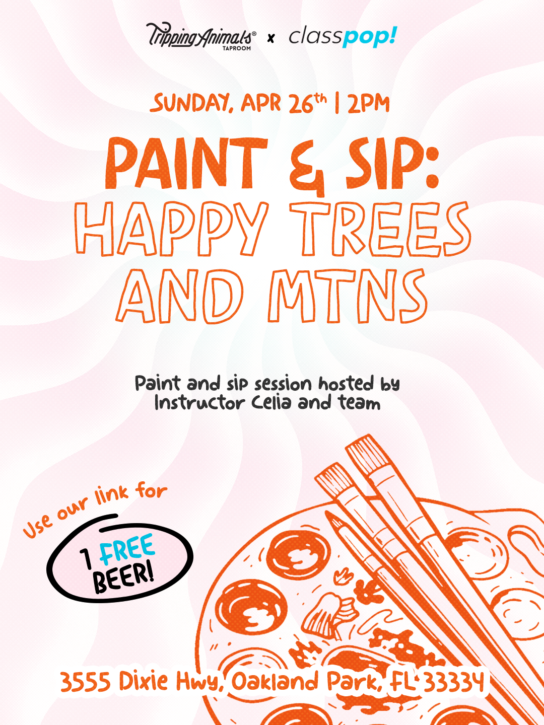 Paint and Sip: Happy Trees and Mtns