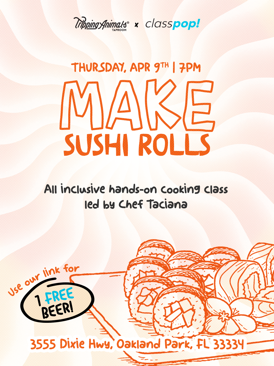 Cooking Class: Make Sushi Rolls With Chef Taciana