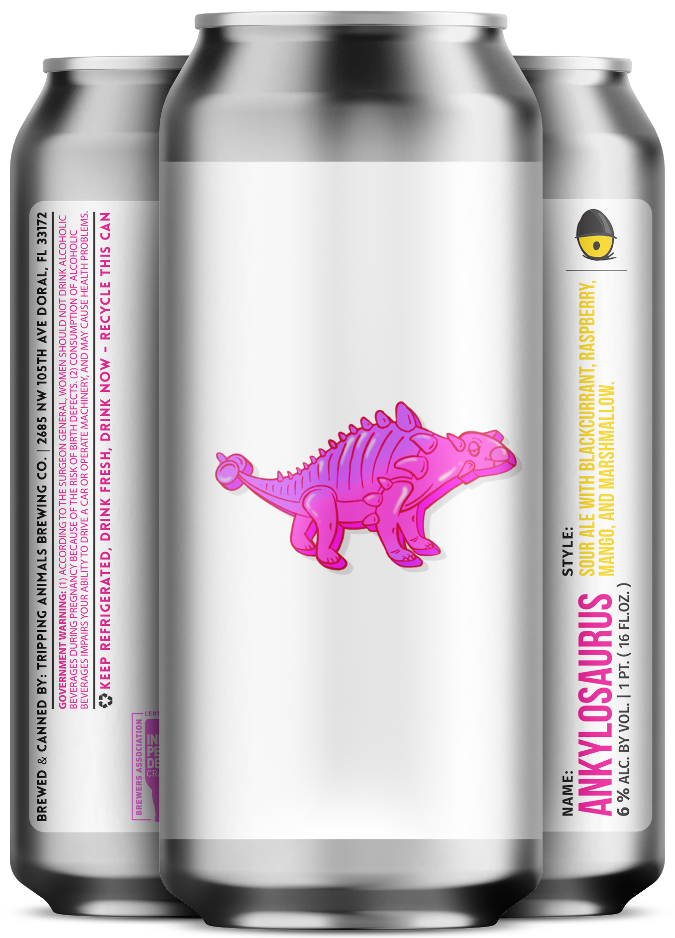 Three beers side by side from tripping animals brewing