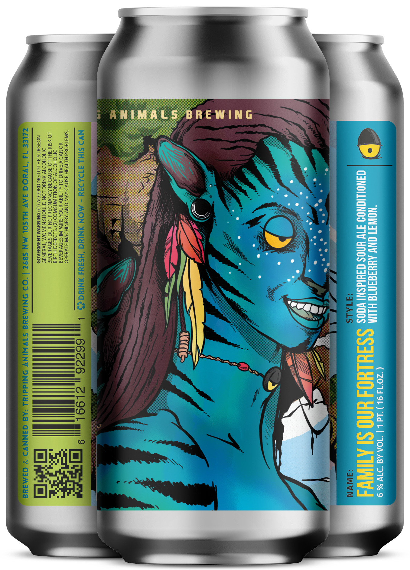 Three beers side by side from tripping animals brewing