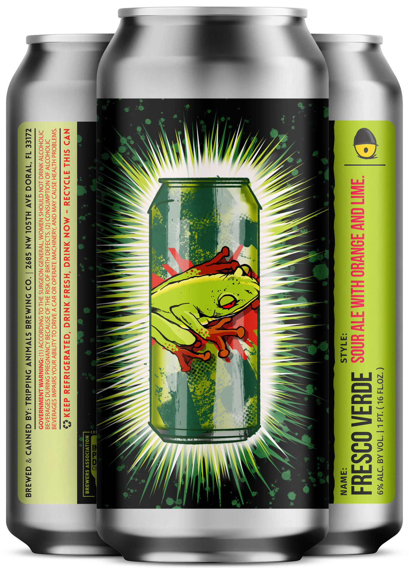 Three beers side by side from tripping animals brewing