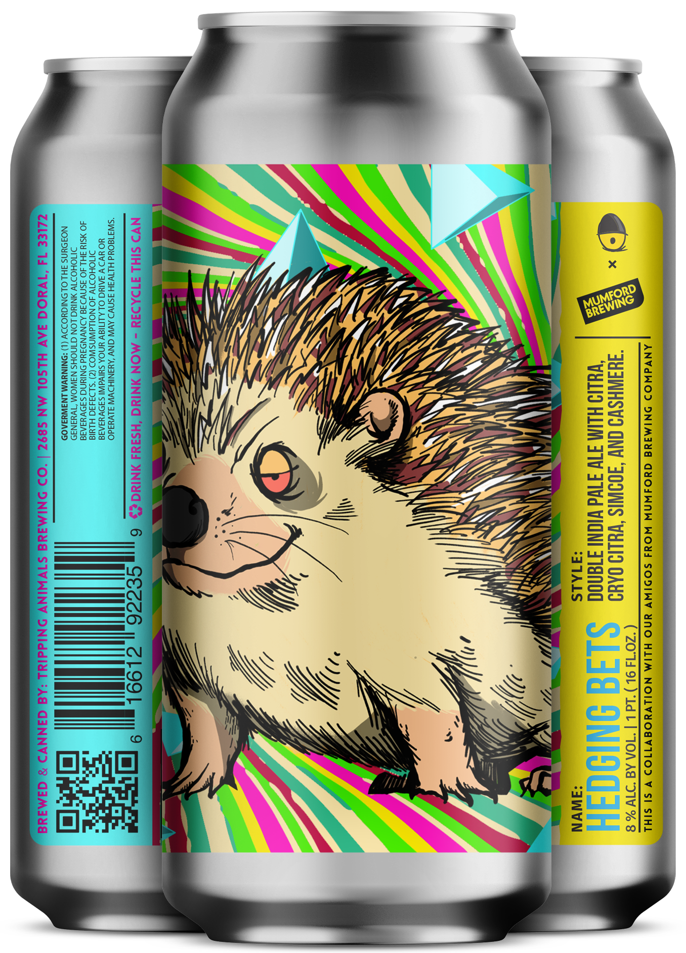 Three beers side by side from tripping animals brewing