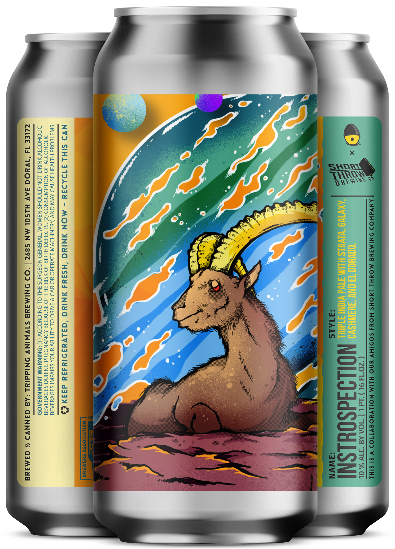 Three beers side by side from tripping animals brewing