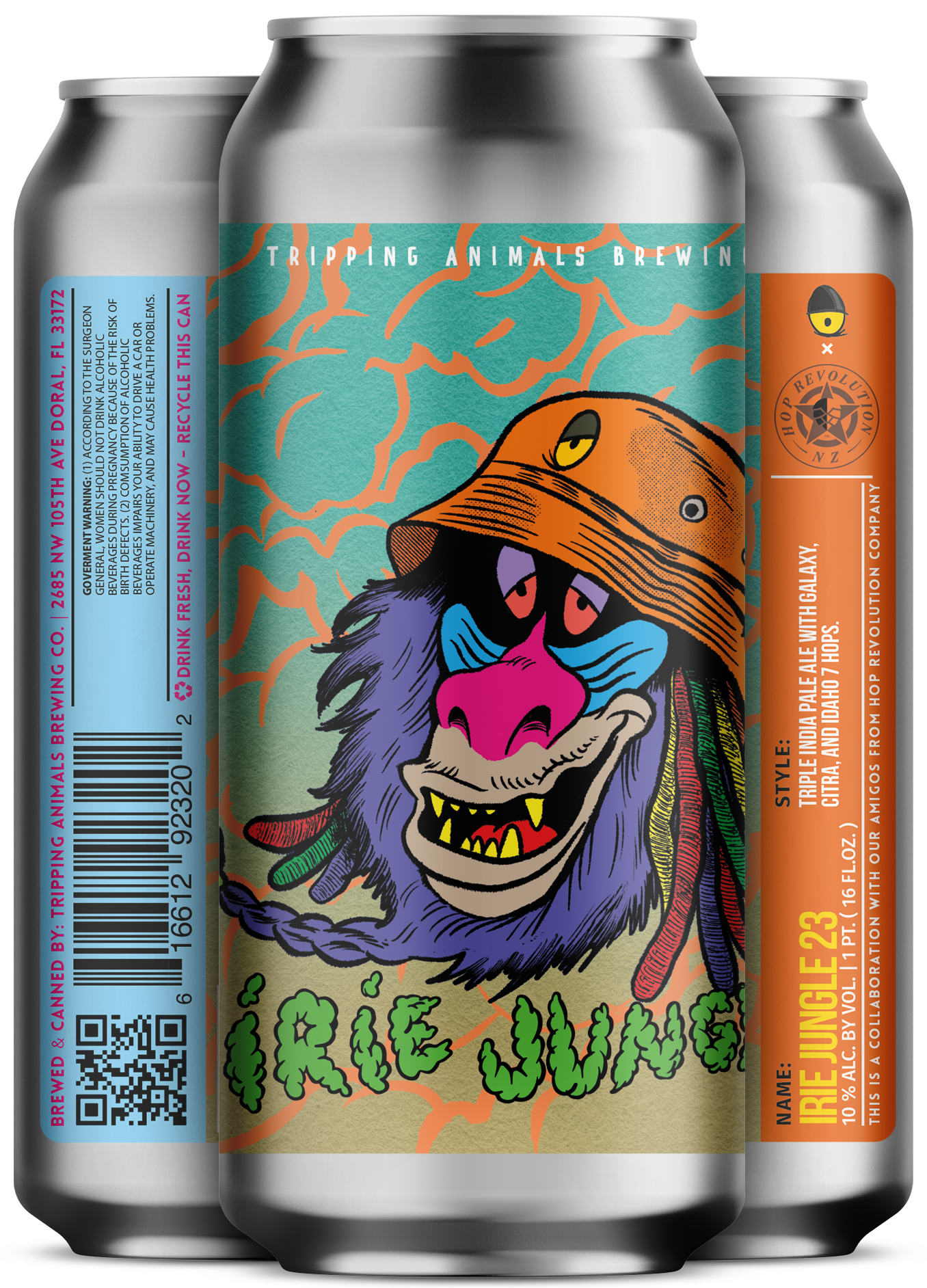 Three beers side by side from tripping animals brewing
