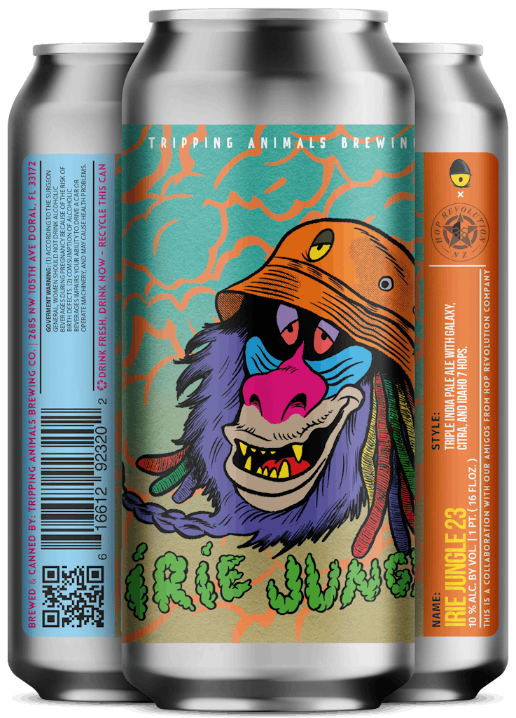 Three beers side by side from tripping animals brewing