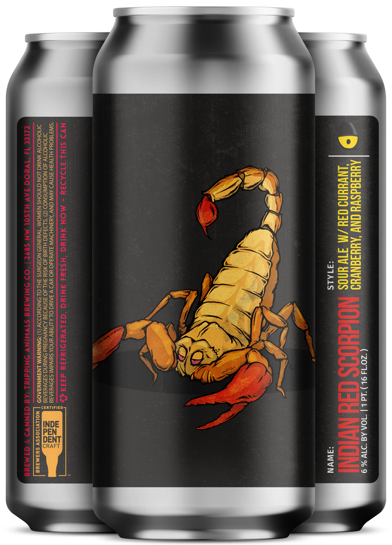 Three beers side by side from tripping animals brewing