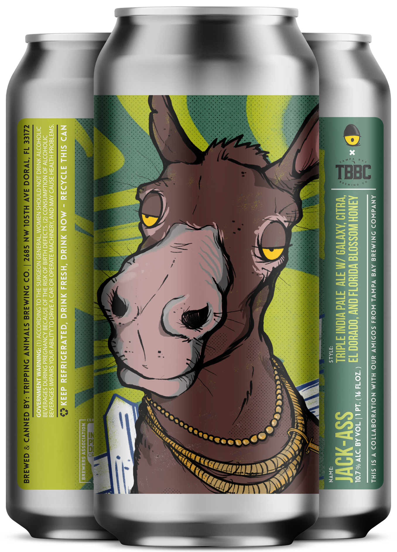 Three beers side by side from tripping animals brewing