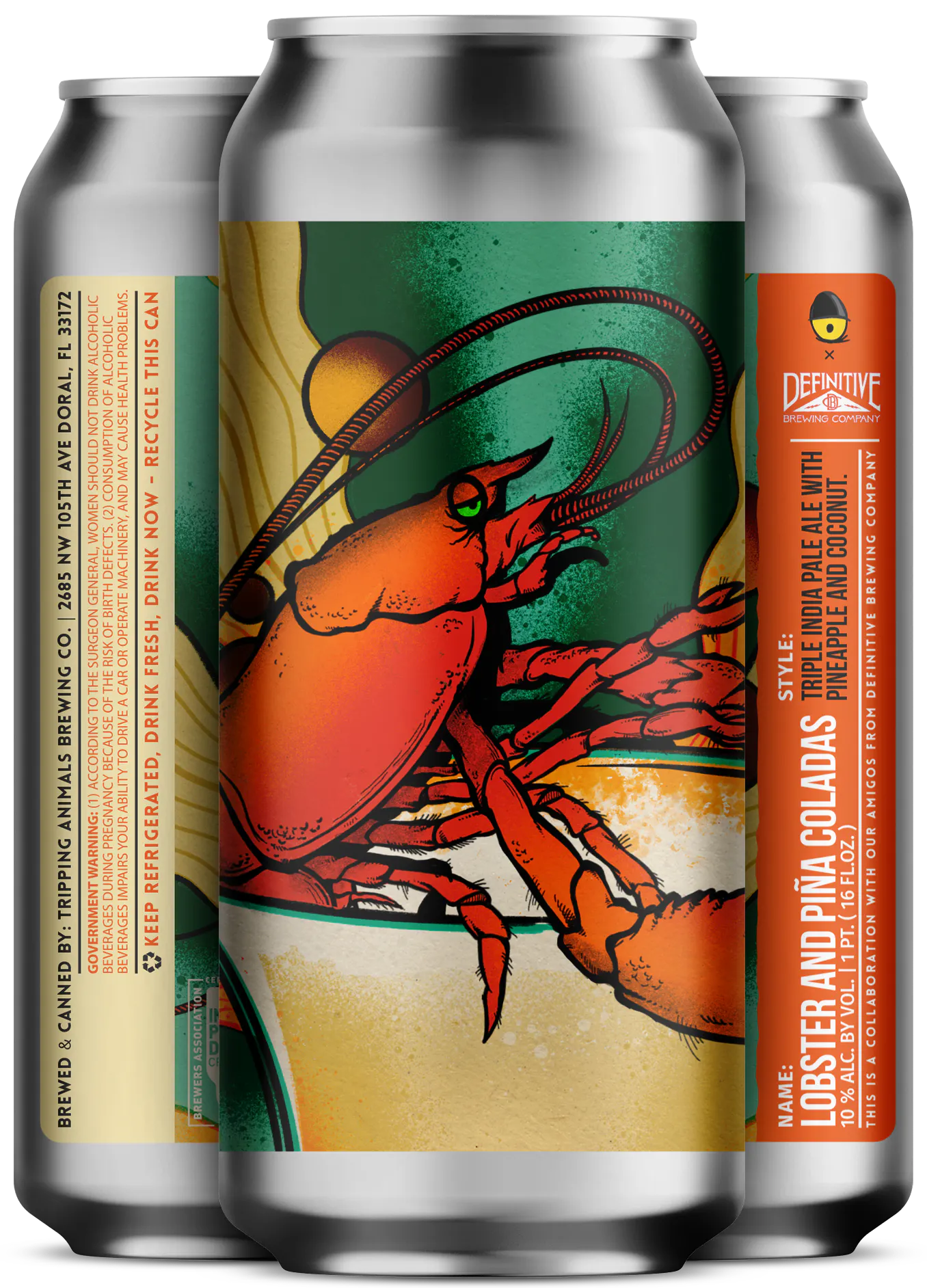 Gourde Rigolote Beware Crazy Lobster Man 600 Ml Métal – Neuve