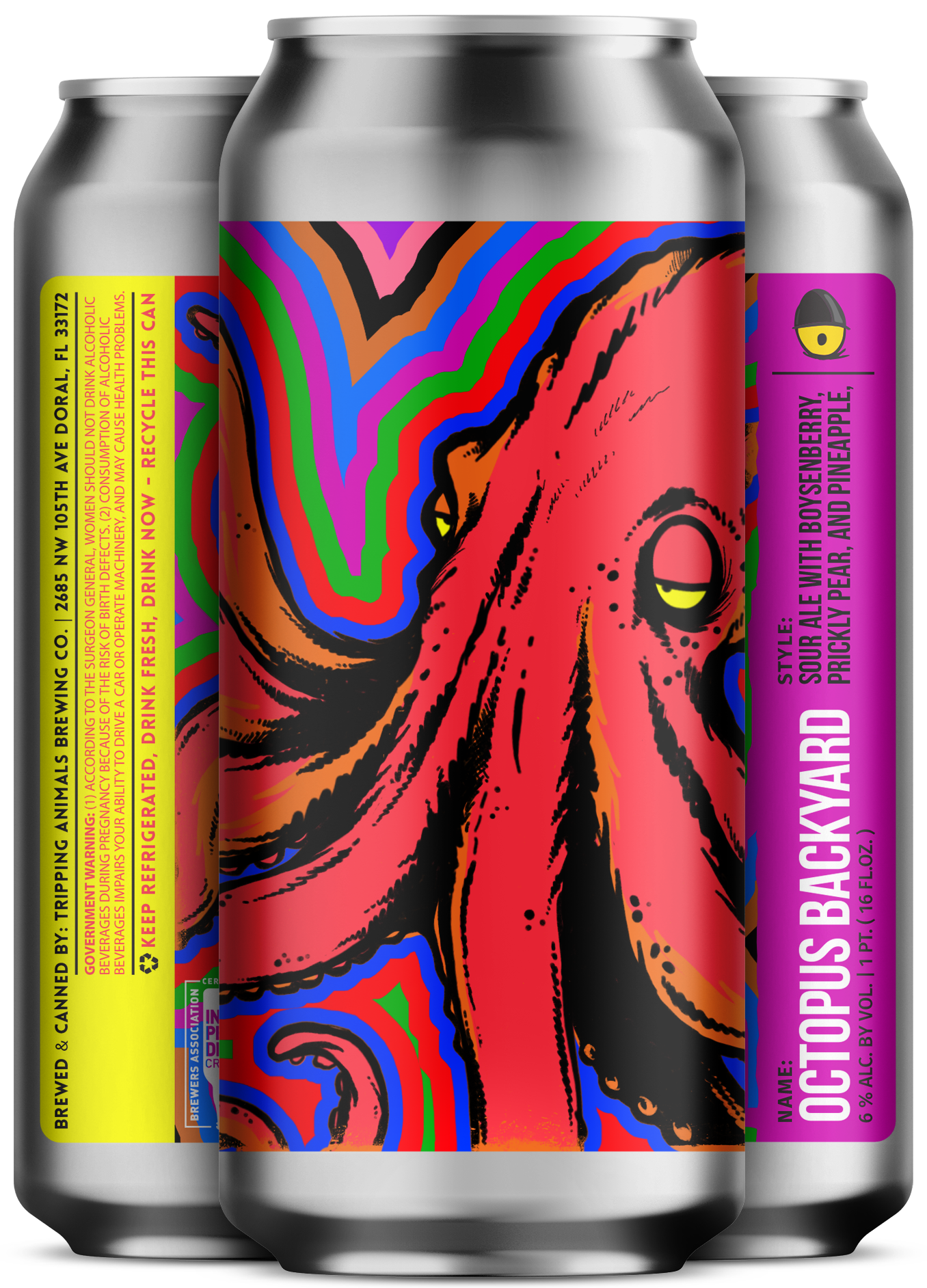 Three beers side by side from tripping animals brewing