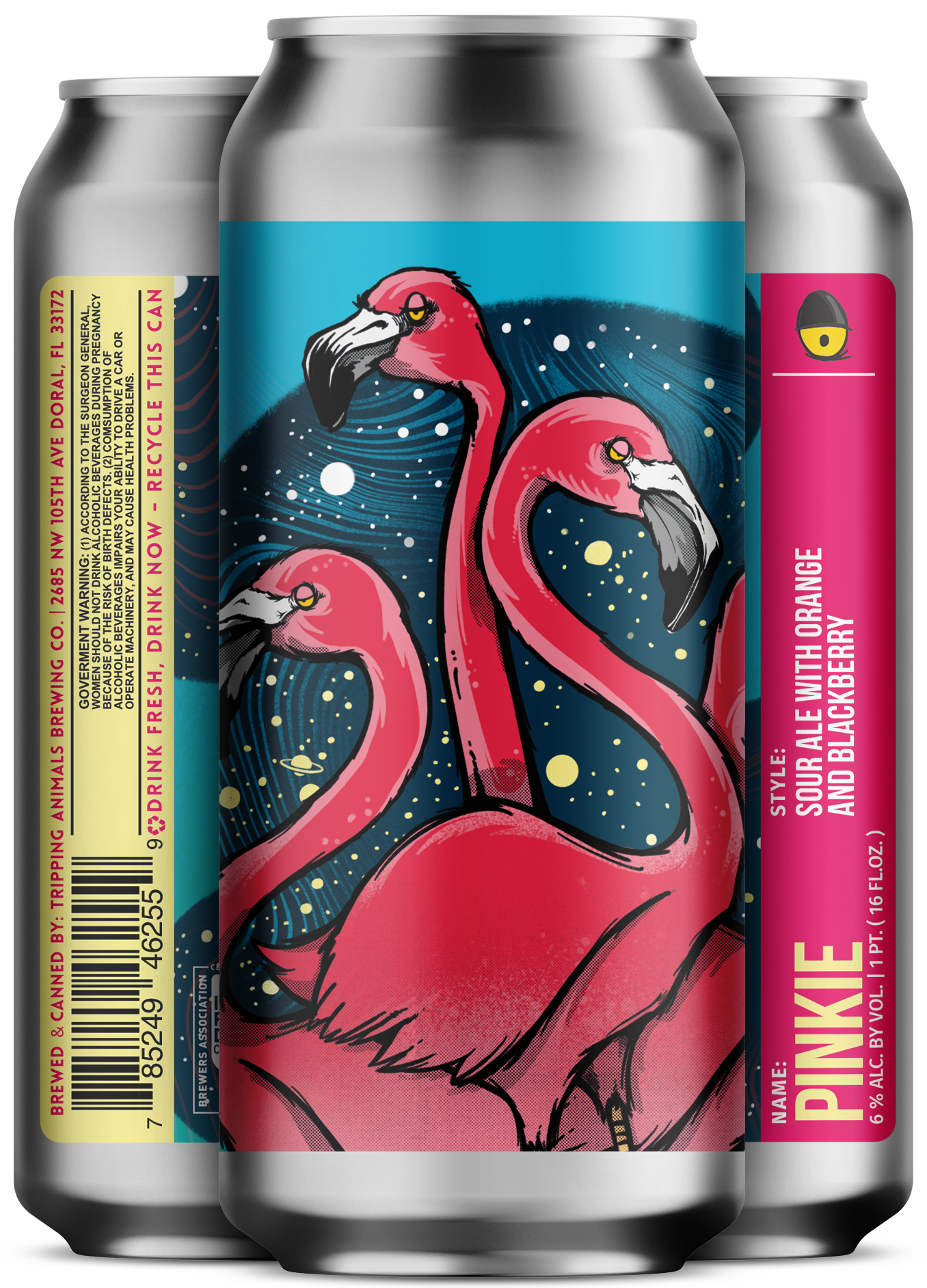 Three beers side by side from tripping animals brewing